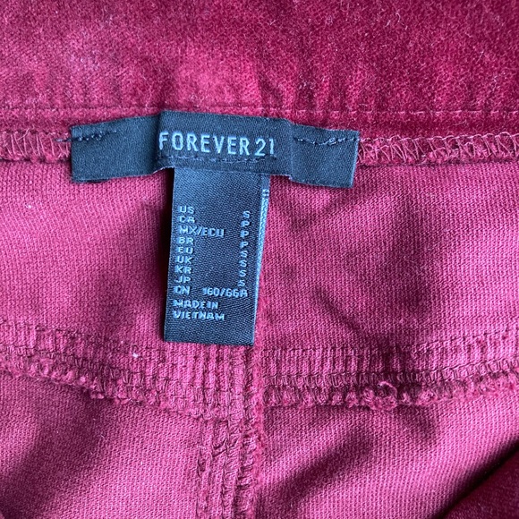 F21 Burgundy corduroy button up skirt - Picture 7 of 8